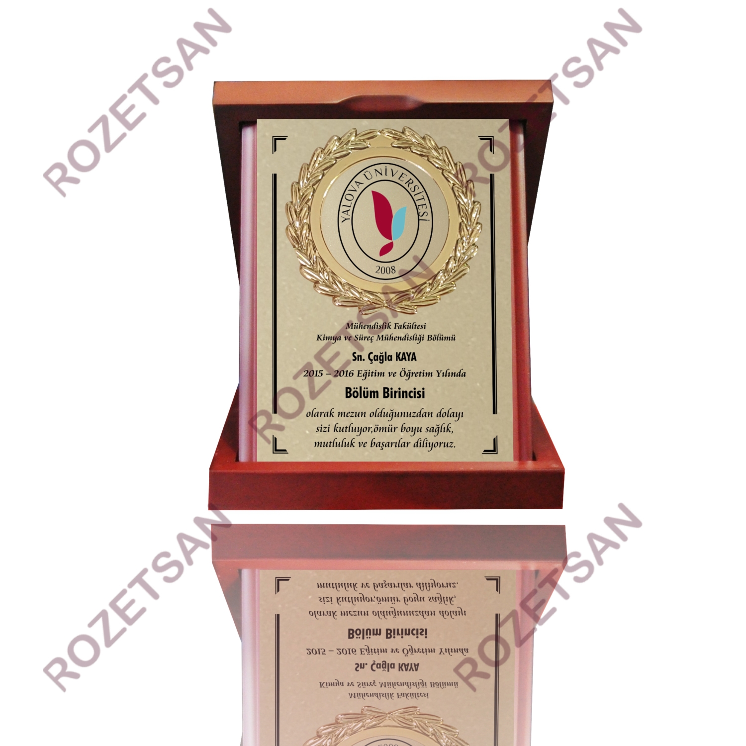 Fasetli Kurumsal Ahşap Plaket